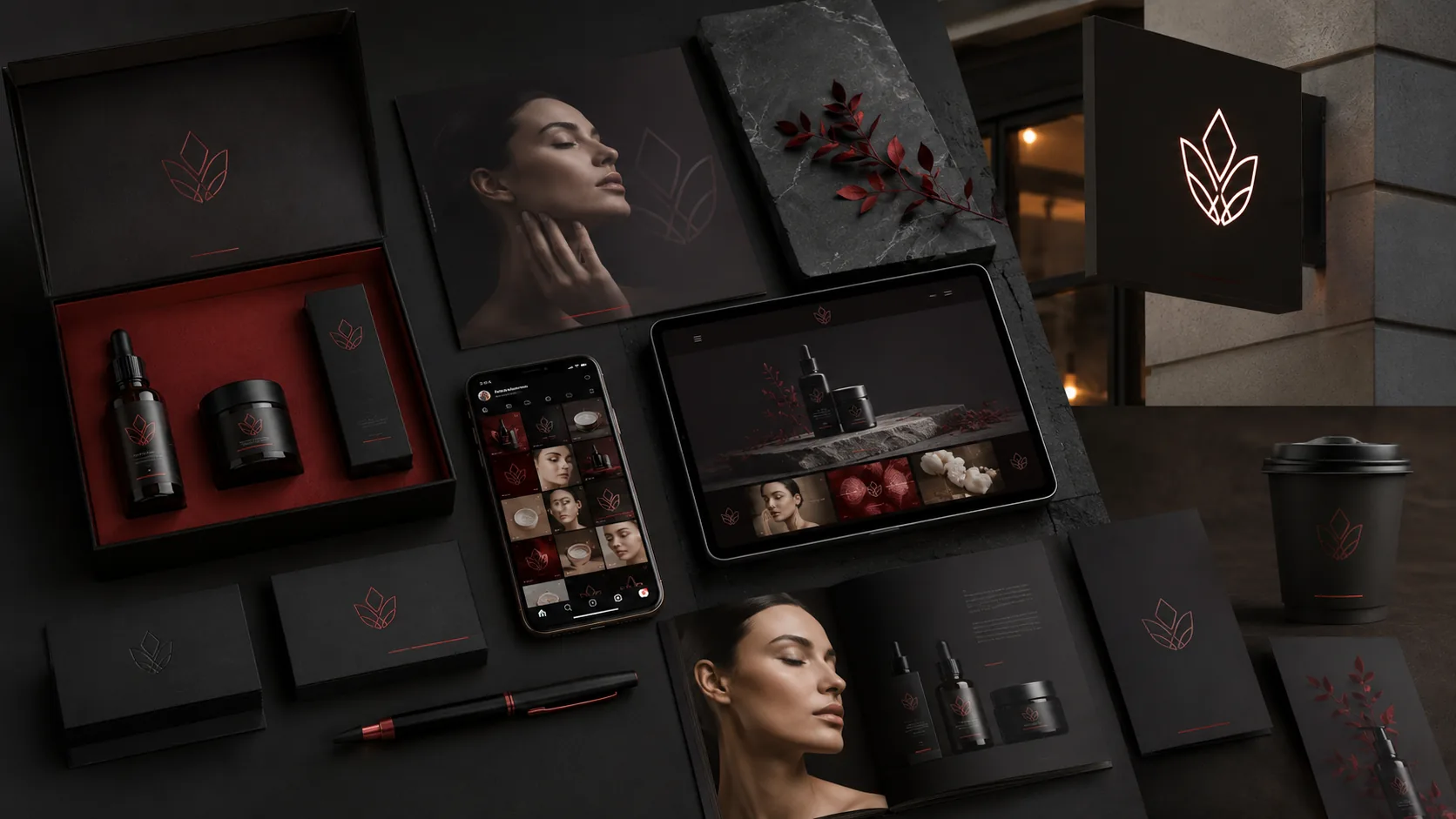 Пример фирменного стиля для beauty-бренда: упаковка, визуальные носители и социальные сети